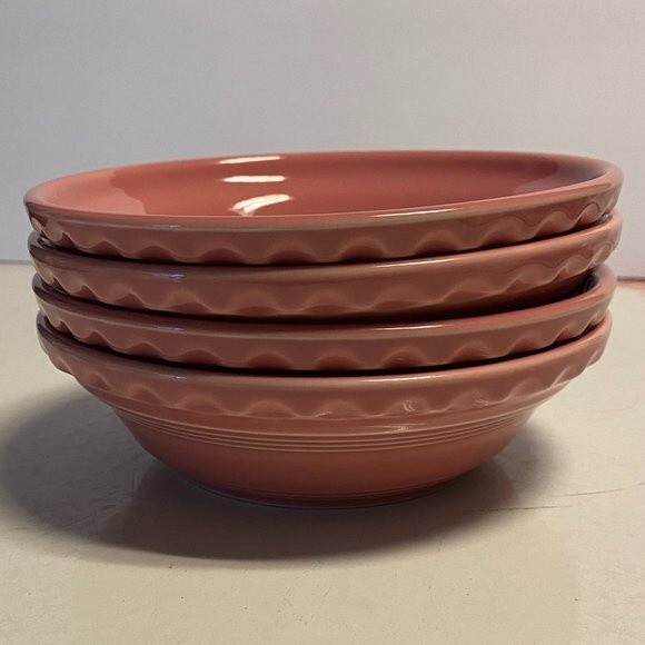 Fiestaware Small Individual Pie Bakers Set of 4 Retired Color Rose - Picture 2 of 7